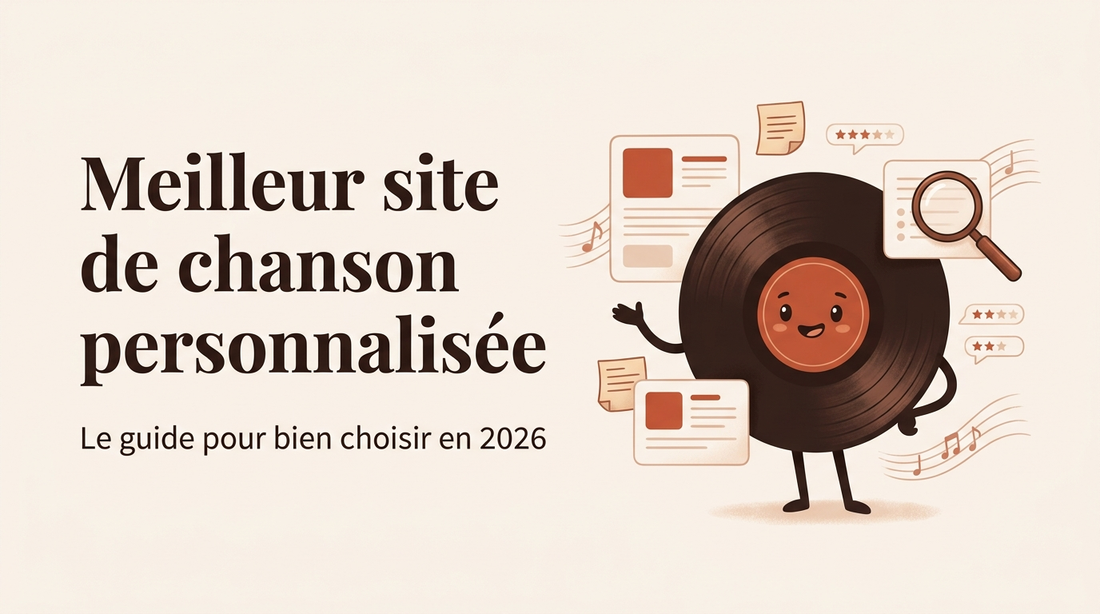 Meilleur site de chanson personnalisée : le guide pour bien choisir en 2026 : Comparatif des sites de chanson personnalisée en France : prix réels, délais, critères de choix et signaux d'alerte. Le guide complet pour ne pas se tromper.